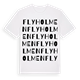 White t-shirt med Flyholmen ordlek t-shirt