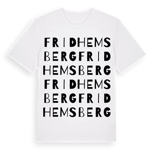 Fridhemsberg ordlek t-shirt – ekologisk bomull t-shirt från Pinshirt