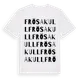 White t-shirt med Frösakull ordlek t-shirt