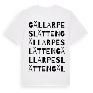 Gällarpeslätten ordlek t-shirt – ekologisk bomull t-shirt från Pinshirt