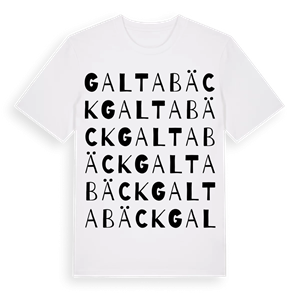 Galtabäck ordlek t-shirt – ekologisk bomull t-shirt från Pinshirt