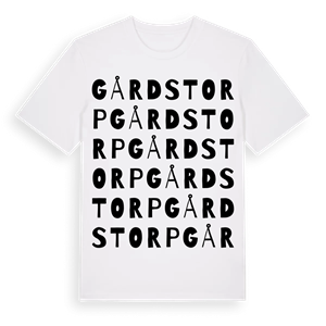 Gårdstorp ordlek t-shirt – ekologisk bomull t-shirt från Pinshirt