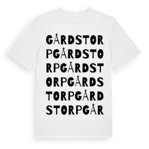 Gårdstorp ordlek t-shirt – ekologisk bomull t-shirt från Pinshirt