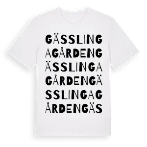 Gässlingagården ordlek t-shirt – ekologisk bomull t-shirt från Pinshirt