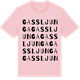 Pink Cotton t-shirt med Gassljunga ordlek t-shirt