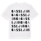 White t-shirt med Gassljunga ordlek t-shirt