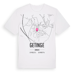 Getinge karta t-shirt – ekologisk bomull t-shirt från Pinshirt
