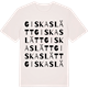 Vintage White t-shirt med Giskaslätt ordlek t-shirt