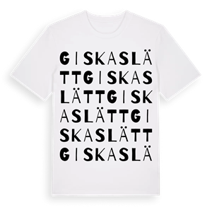 Giskaslätt ordlek t-shirt – ekologisk bomull t-shirt från Pinshirt