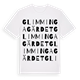 White t-shirt med Glimmingagärdet ordlek t-shirt