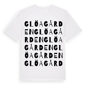Glöagården ordlek t-shirt – ekologisk bomull t-shirt från Pinshirt