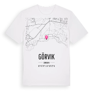 Görvik karta t-shirt – ekologisk bomull t-shirt från Pinshirt