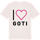 Vintage White t-shirt med Jag älskar Goti t-shirt stort tryck