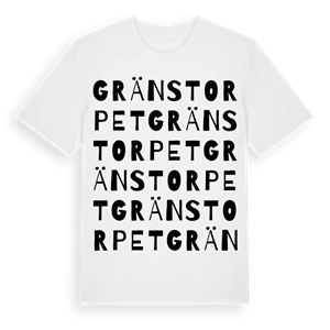 Gränstorpet ordlek t-shirt – ekologisk bomull t-shirt från Pinshirt