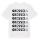 White t-shirt med Gressela ordlek t-shirt