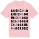 Pink Cotton t-shirt med Grönemad ordlek t-shirt