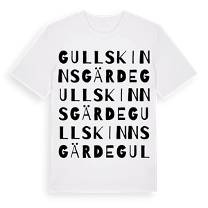 Gullskinnsgärde ordlek t-shirt – ekologisk bomull t-shirt från Pinshirt