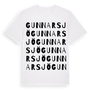 Gunnarsjö ordlek t-shirt – ekologisk bomull t-shirt från Pinshirt
