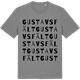 Mid Heather Gray t-shirt med Gustavsfält ordlek t-shirt