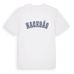 Hacksås college t-shirt – ekologisk bomull t-shirt från Pinshirt