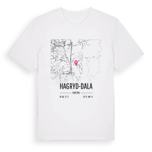 Hagryd-Dala karta t-shirt – ekologisk bomull t-shirt från Pinshirt