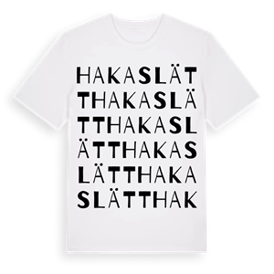 Hakaslätt ordlek t-shirt – ekologisk bomull t-shirt från Pinshirt
