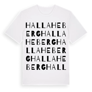 Halla Heberg ordlek t-shirt – ekologisk bomull t-shirt från Pinshirt