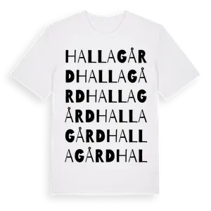 Hallagård ordlek t-shirt – ekologisk bomull t-shirt från Pinshirt