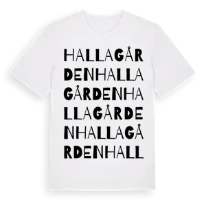 Hallagården ordlek t-shirt – ekologisk bomull t-shirt från Pinshirt