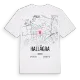 Hallägra karta t-shirt