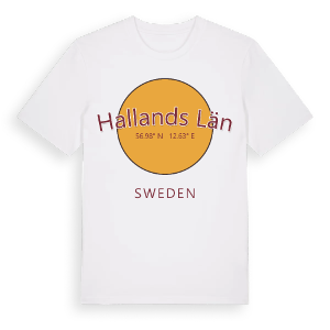 Hallands län cirkel t-shirt – ekologisk bomull t-shirt från Pinshirt