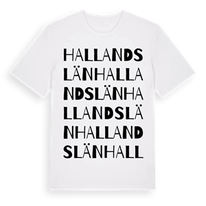 Hallands län ordlek t-shirt – ekologisk bomull t-shirt från Pinshirt