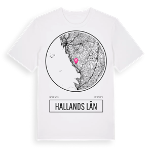 Hallands län t-shirt – ekologisk bomull t-shirt från Pinshirt