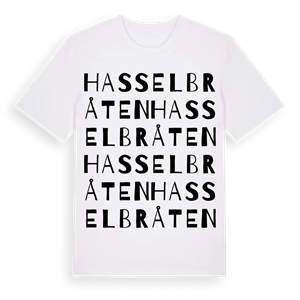 Hasselbråten ordlek t-shirt – ekologisk bomull t-shirt från Pinshirt