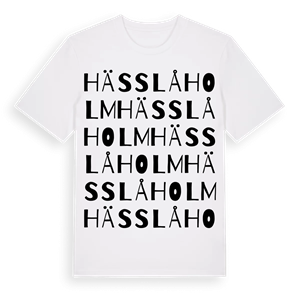 Hässlåholm ordlek t-shirt – ekologisk bomull t-shirt från Pinshirt