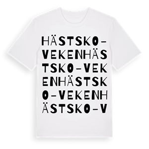 Hästsko-veken ordlek t-shirt – ekologisk bomull t-shirt från Pinshirt