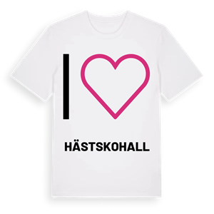 Jag älskar Hästskohall t-shirt stort tryck – ekologisk bomull t-shirt från Pinshirt