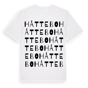 Håttebo ordlek t-shirt – ekologisk bomull t-shirt från Pinshirt