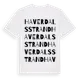 White t-shirt med Haverdalsstrand ordlek t-shirt