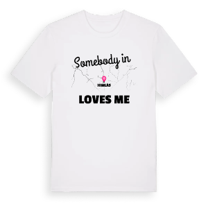 Någon i Himlås älskar mig t-shirt – ekologisk bomull t-shirt från Pinshirt