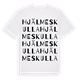 White t-shirt med Hjälmeskulla ordlek t-shirt