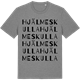 Mid Heather Gray t-shirt med Hjälmeskulla ordlek t-shirt