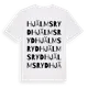 White t-shirt med Hjälmsryd ordlek t-shirt
