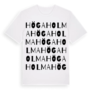 Högaholma ordlek t-shirt – ekologisk bomull t-shirt från Pinshirt