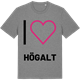 Mid Heather Gray t-shirt med Jag älskar Högalt t-shirt stort tryck