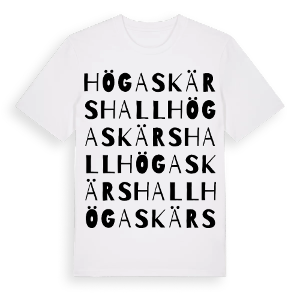 Högaskärshall ordlek t-shirt – ekologisk bomull t-shirt från Pinshirt
