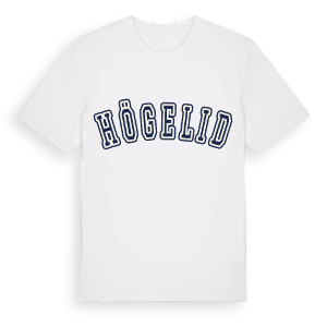 Högelid college t-shirt – ekologisk bomull t-shirt från Pinshirt