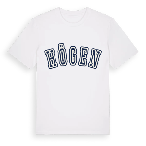 Högen college t-shirt – ekologisk bomull t-shirt från Pinshirt