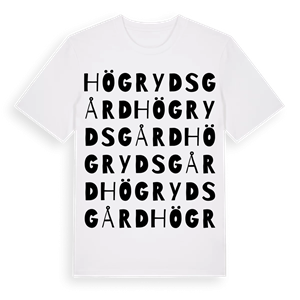 Högryds gård ordlek t-shirt – ekologisk bomull t-shirt från Pinshirt