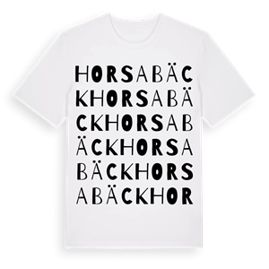 Horsabäck ordlek t-shirt – ekologisk bomull t-shirt från Pinshirt